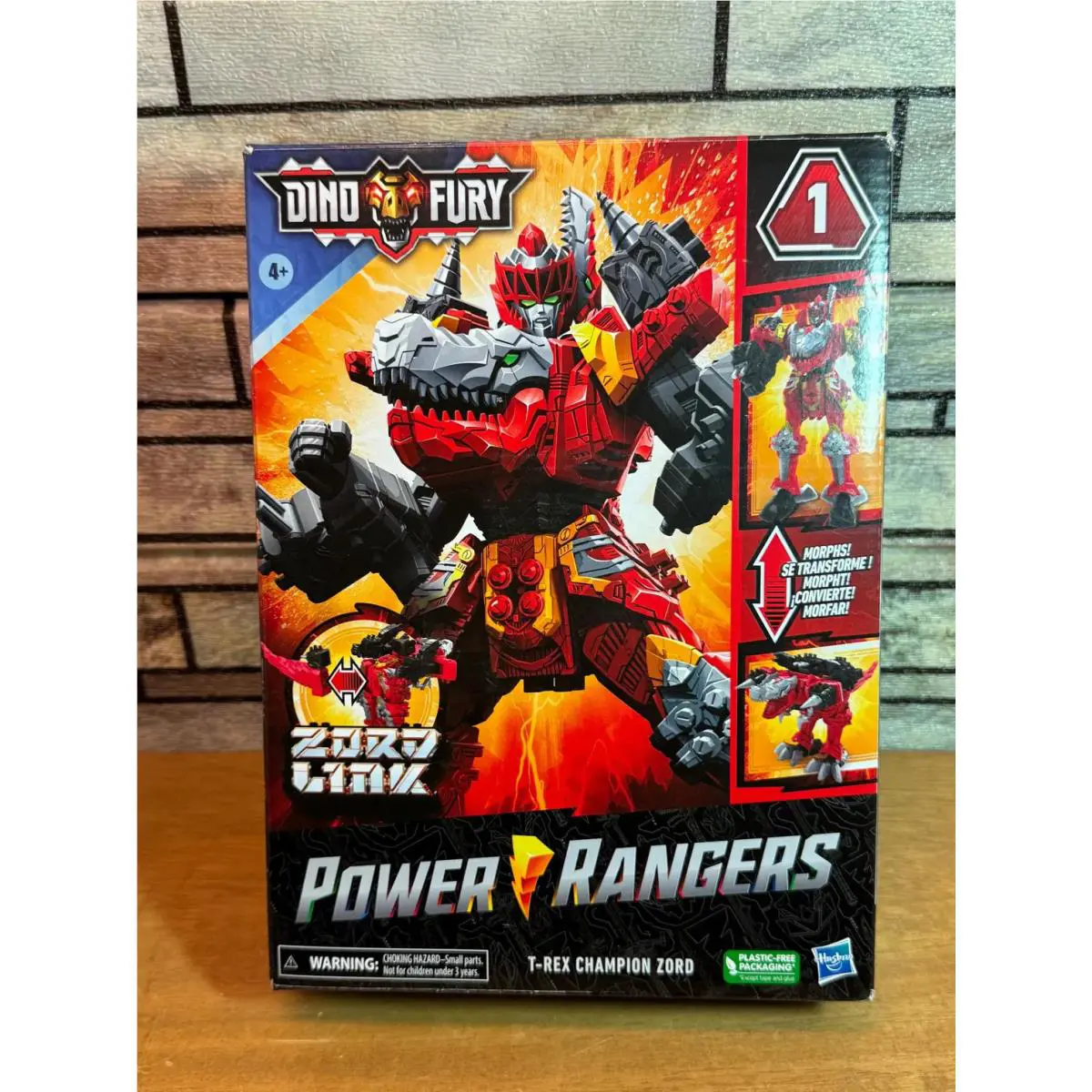 Power Rangers Dino Fury Combining Zord Link - T-rex Champion Red Action Figure
