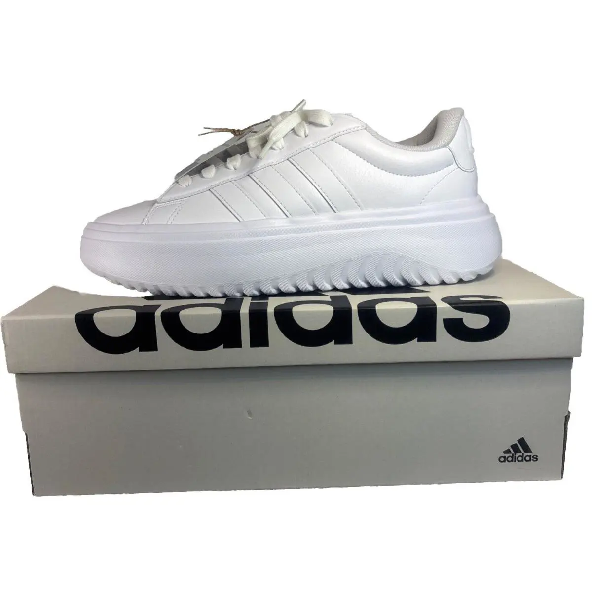 Adidas Women s Grand Court Platform Crystal White White IE1089