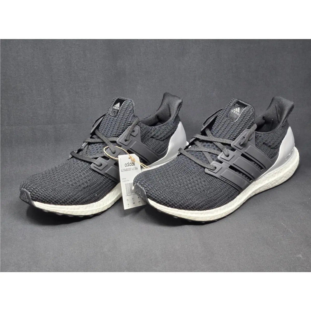Adidas Ultraboost 4.0 Dna Black Silver Metallic Men`s Size 10 Shoes FZ4008 Nby
