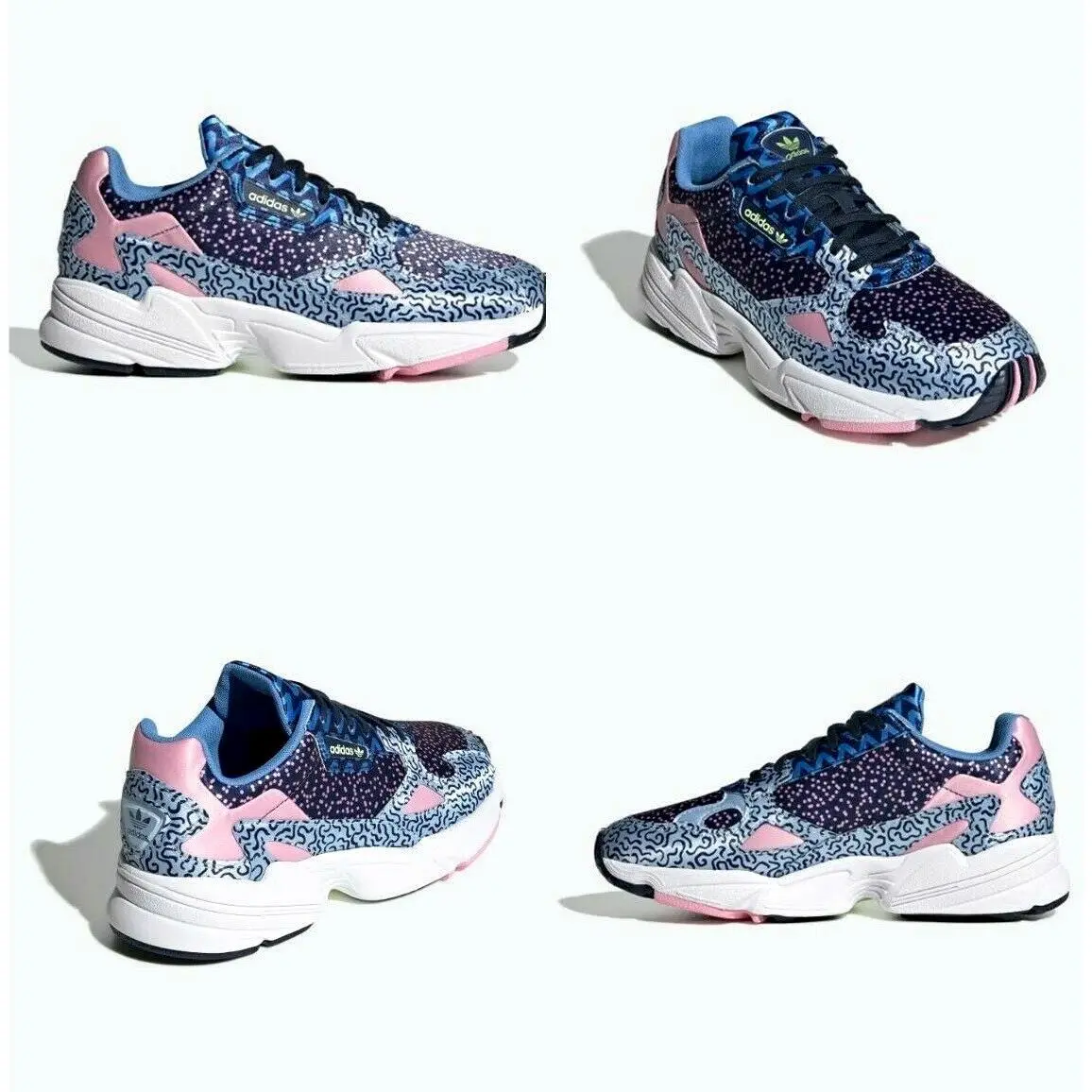 Adidas Falcon Out Loud Collection Graphic Italian Print Blue Pink Womens EE7098
