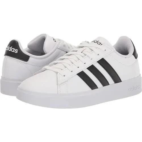 Kids Adidas Grand Court Tennis Shoe GW6511 White/black - White