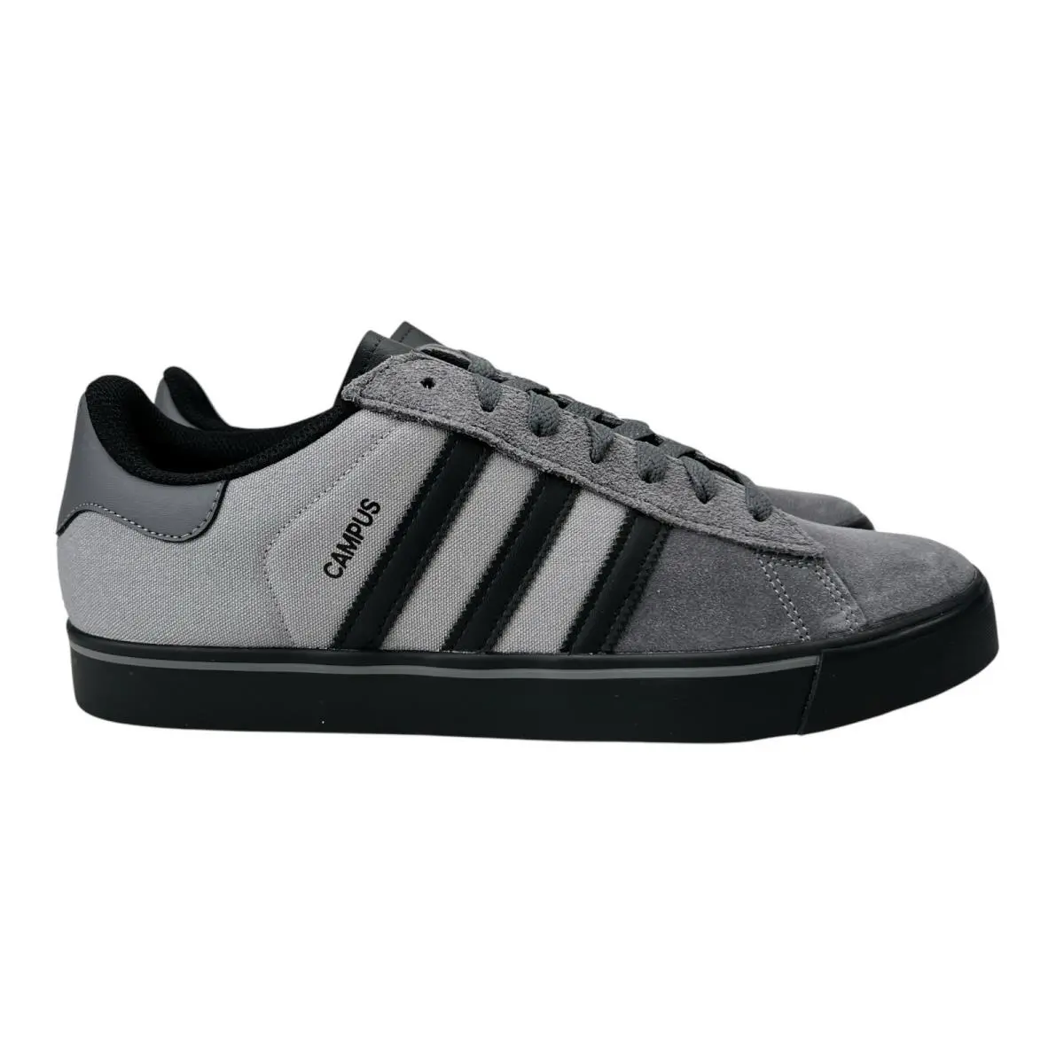 Adidas Campus Vulc Black Grey Shoes JQ6359 Men`s Sizes 7.5 - 12 - Gray