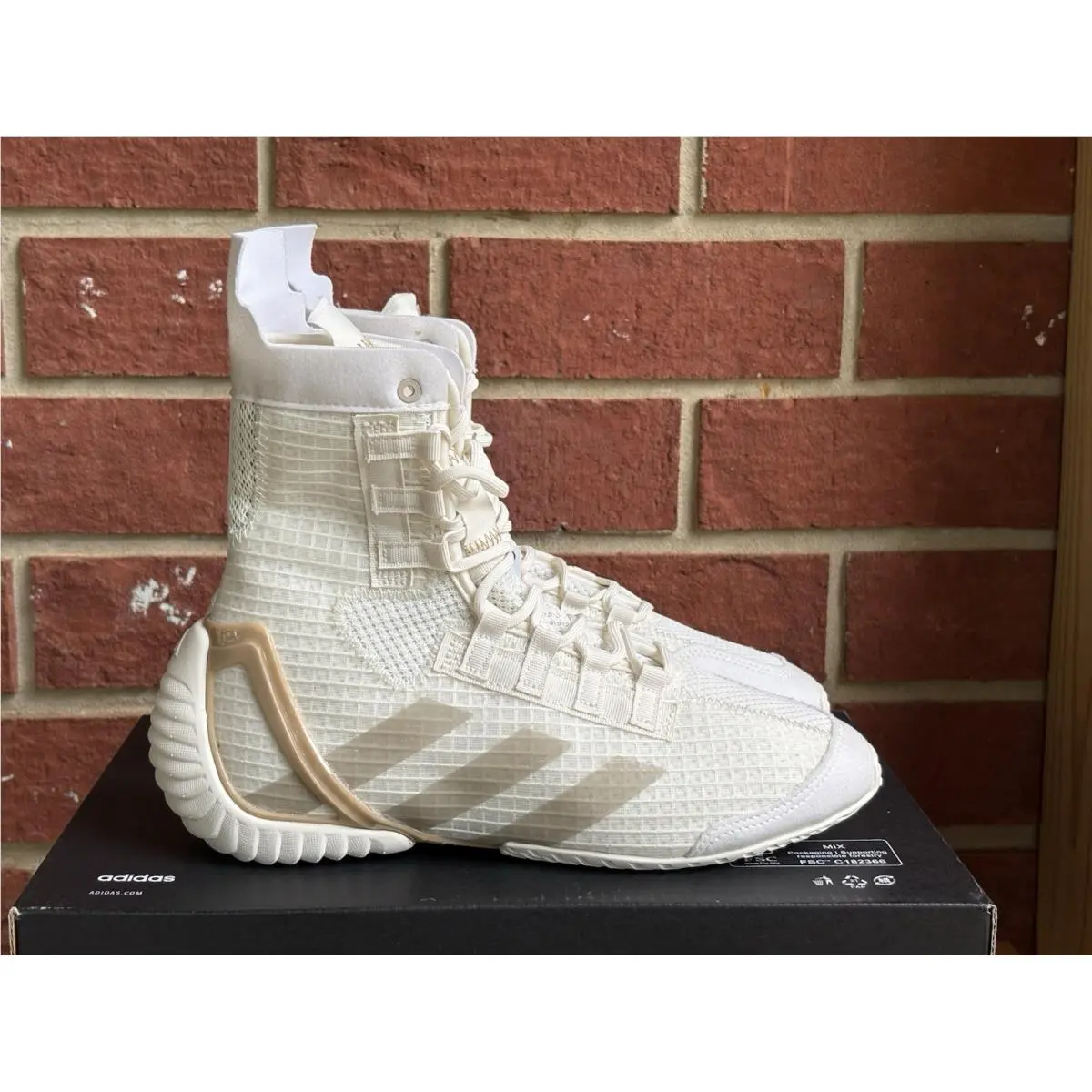 Speedex Size 4.5 Mens White Cream Gold Boxing Shoes by Adidas