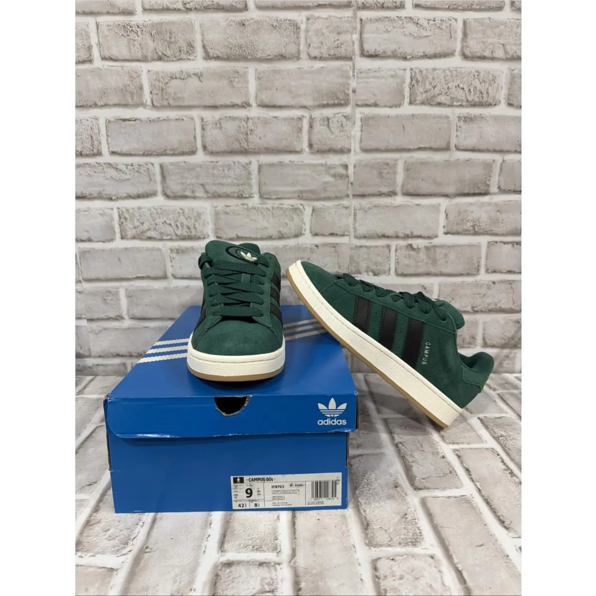 Mens 13 -  Originals Campus 00s Green Suede Gum Skate Sneakers by Adidas