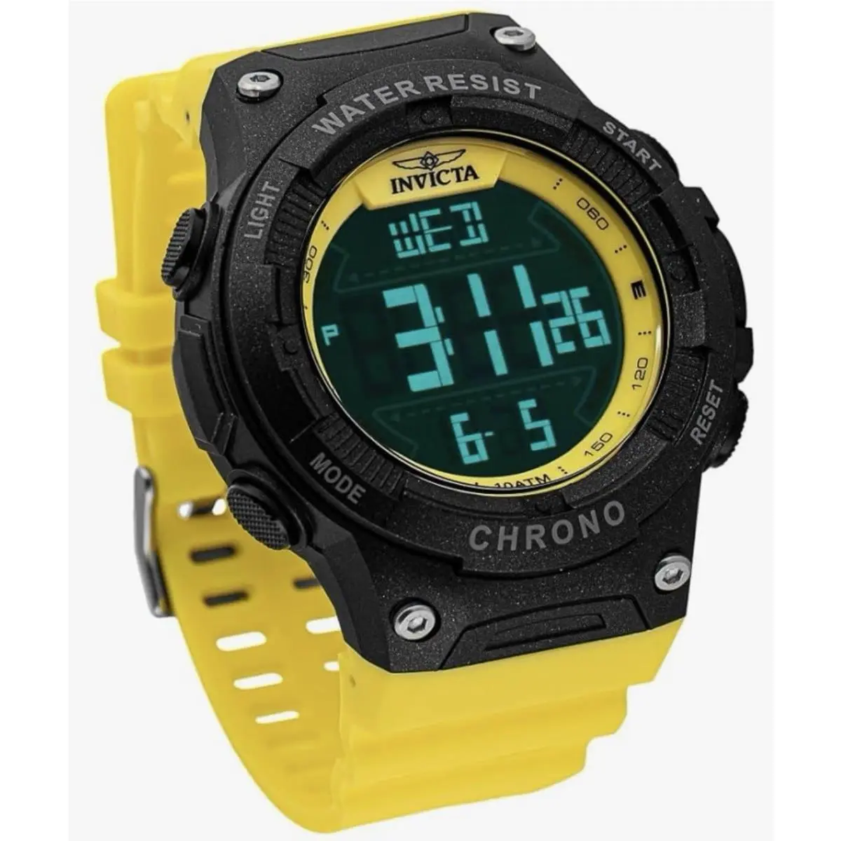 Invicta Men`s 47527 Invicta Racing Electronic Digital Black Dial Yellow Watch