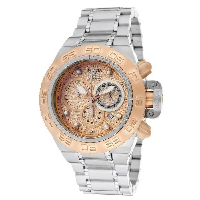 10142 Mens Subaqua Noma IV Chronograph Rose Gold Tone Textured Dial 500m by Invicta
