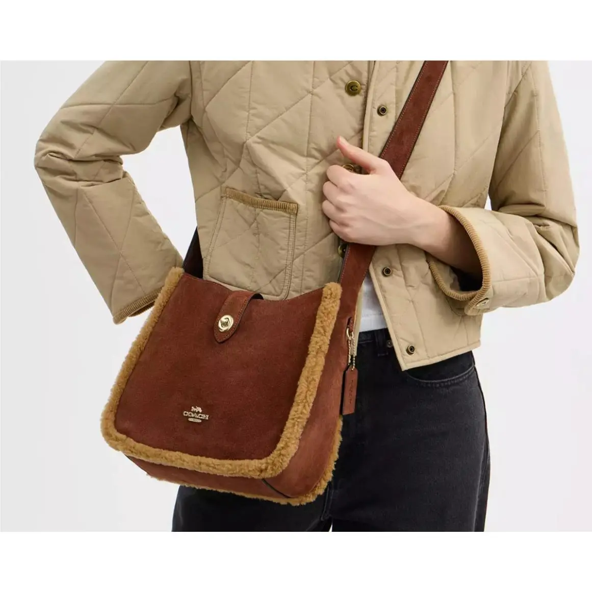 Coach  bag  - Coach Hadley - Hadley - CCC87 - CCG43 Gold/Sienna, Exterior: cow printed haircalf/Im/Cow Multi