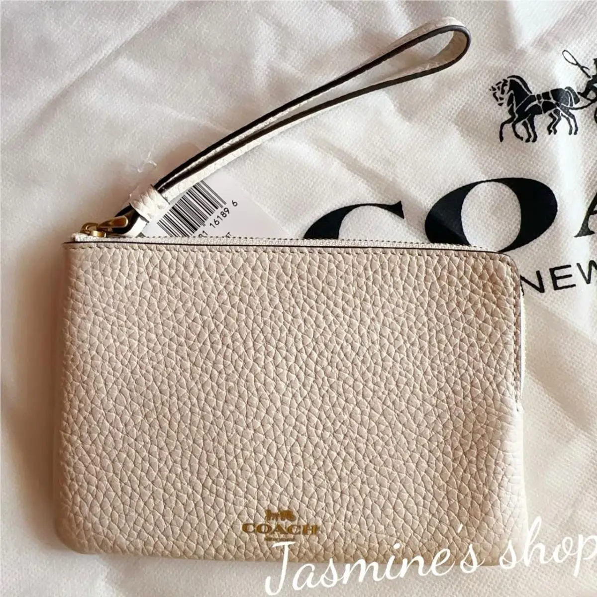 Corner Zip Wristlet In Signature CBB81/G2332/ C3650G/chalk by Coach