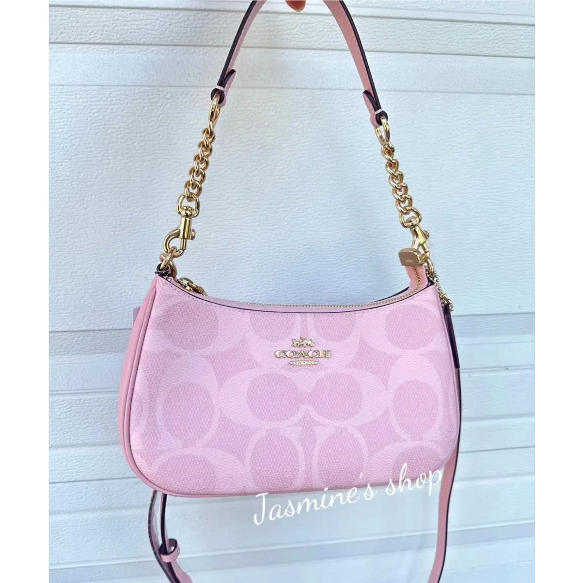 Teri Shoulder Bag Signature Canvas CV933 /CAL51 Powder Pink CAL51/powder pink by Coach