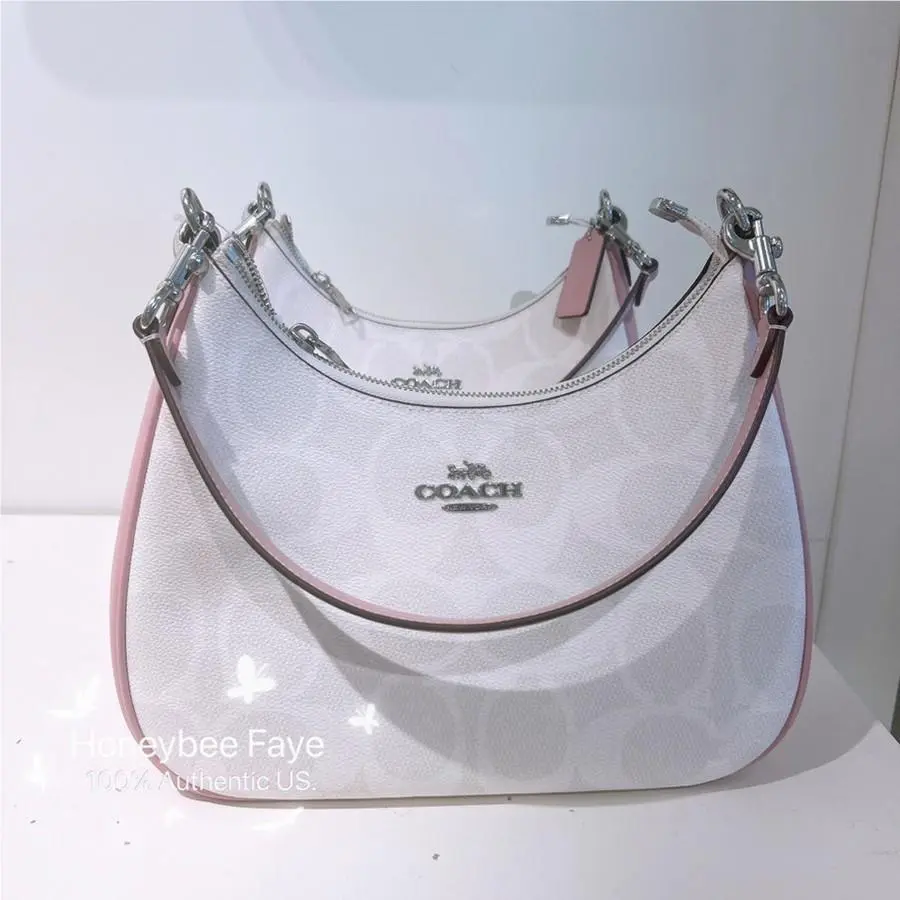 Teri Hobo Bag In Signature Canvas CAK28/CV940/CAL52 CAL52 Sv/Chalk/Carnation by Coach