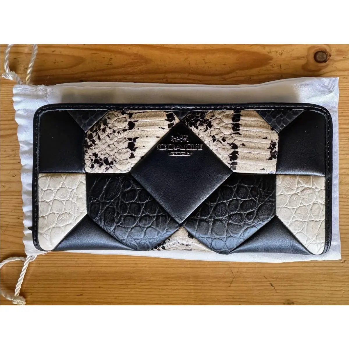 Coach Canyon Quilt Chelsea In Exotic Embossed Leather Wallet 53985