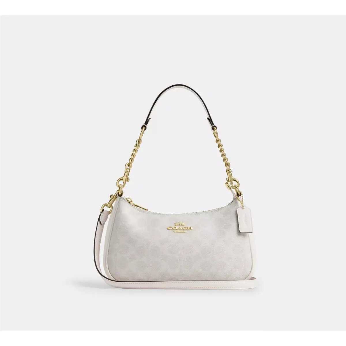 Coach Teri Shoulder Bag In Signature Canvas Gold/white/chalk
