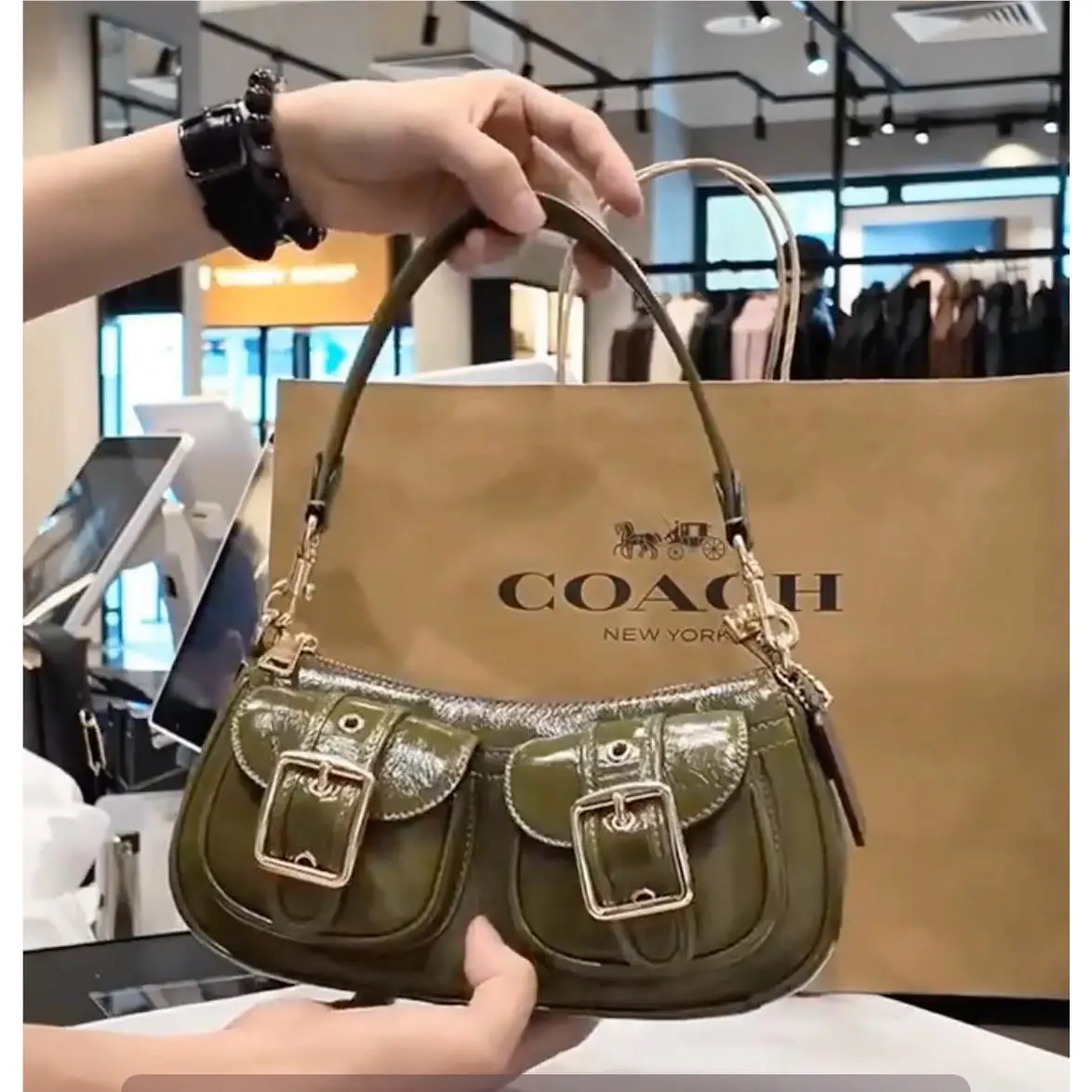Coach Ashton Bag CBJ01 Gold/olive