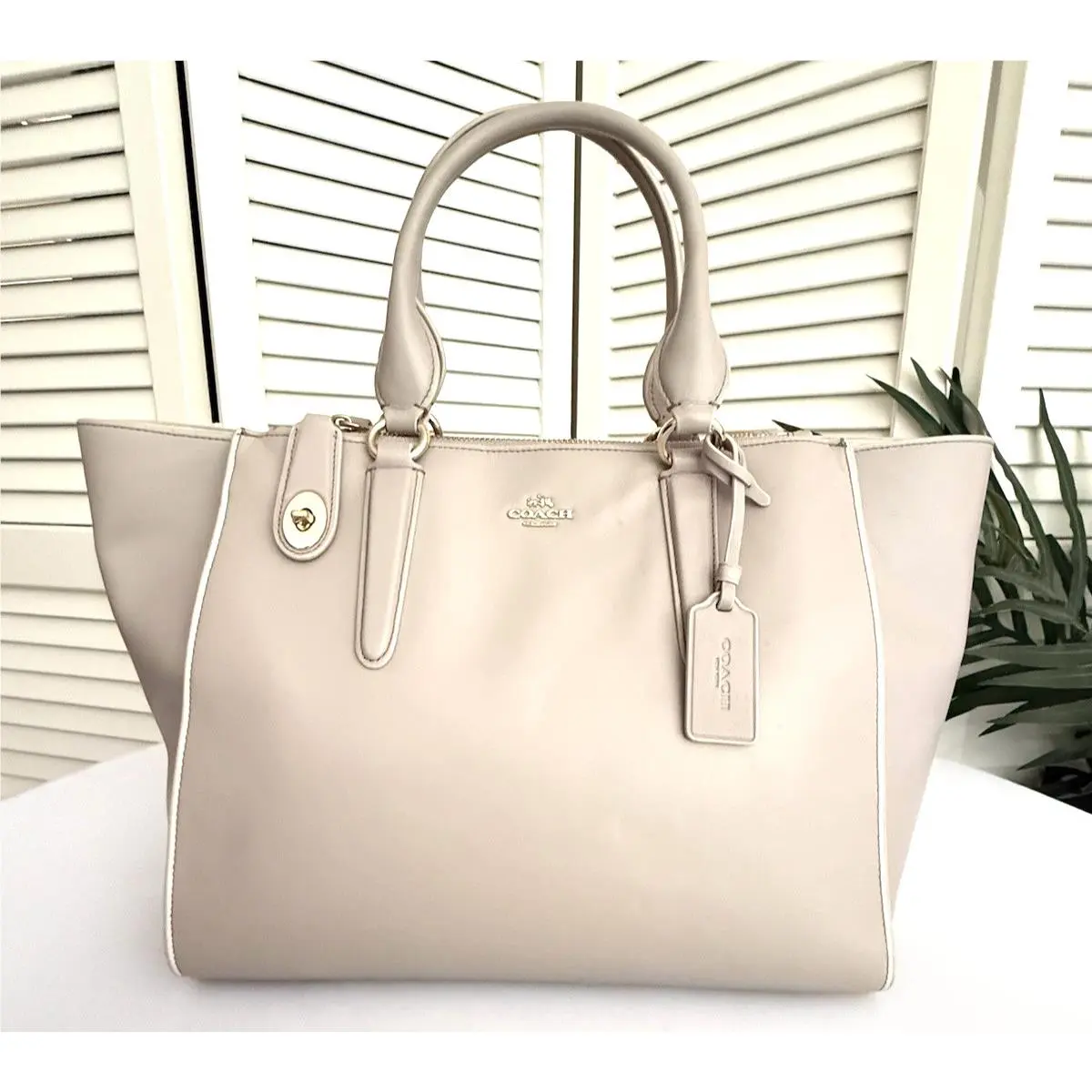 Coach Crosby Carryall Grey Birch Satchel Shoulder Bag