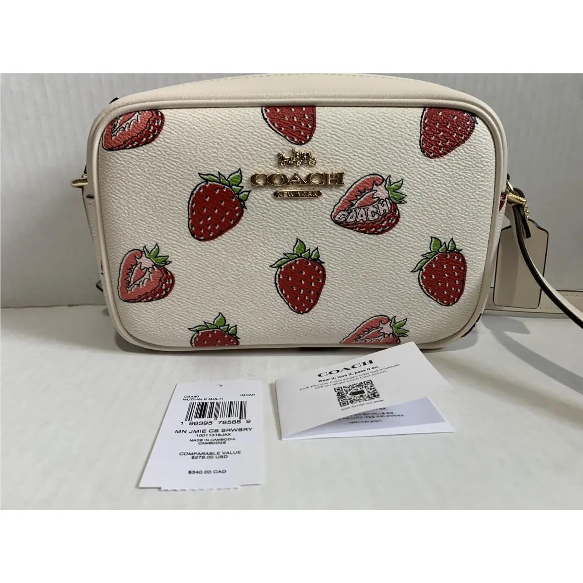 Coach Mini Jamie Camera Bag Chalk/strawberry