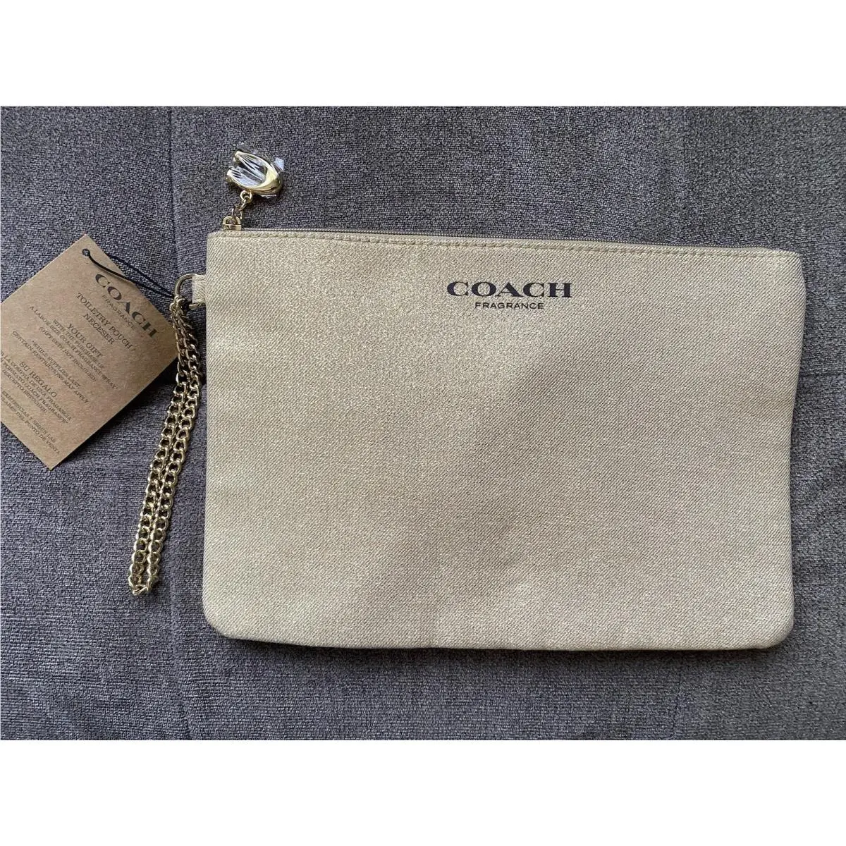 Coach Simmering Gold Zip Up Wristlet Pouch
