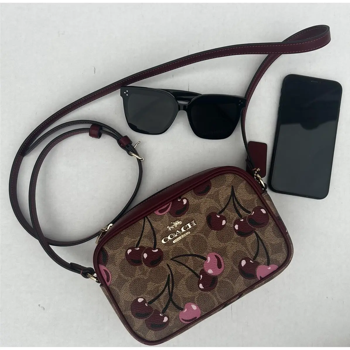 Coach Mini Jamie Signature Cherry Crossbody Bag