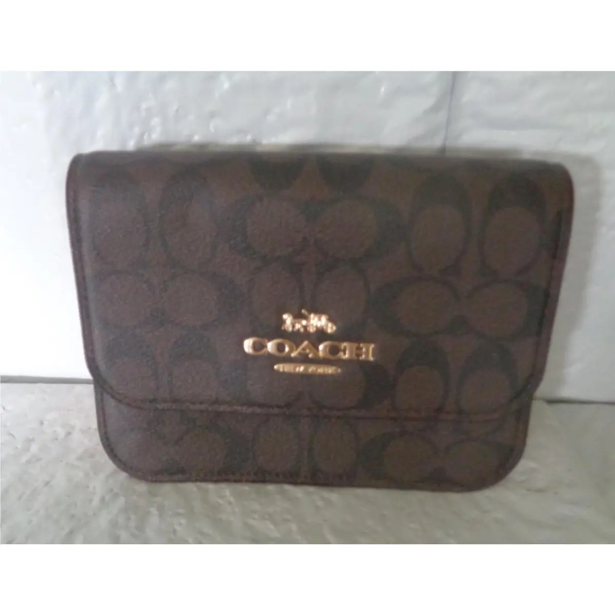 Coach - Mini Signature - Brynn Crossbody / Clutch Bag - Brown / Pink - C5592