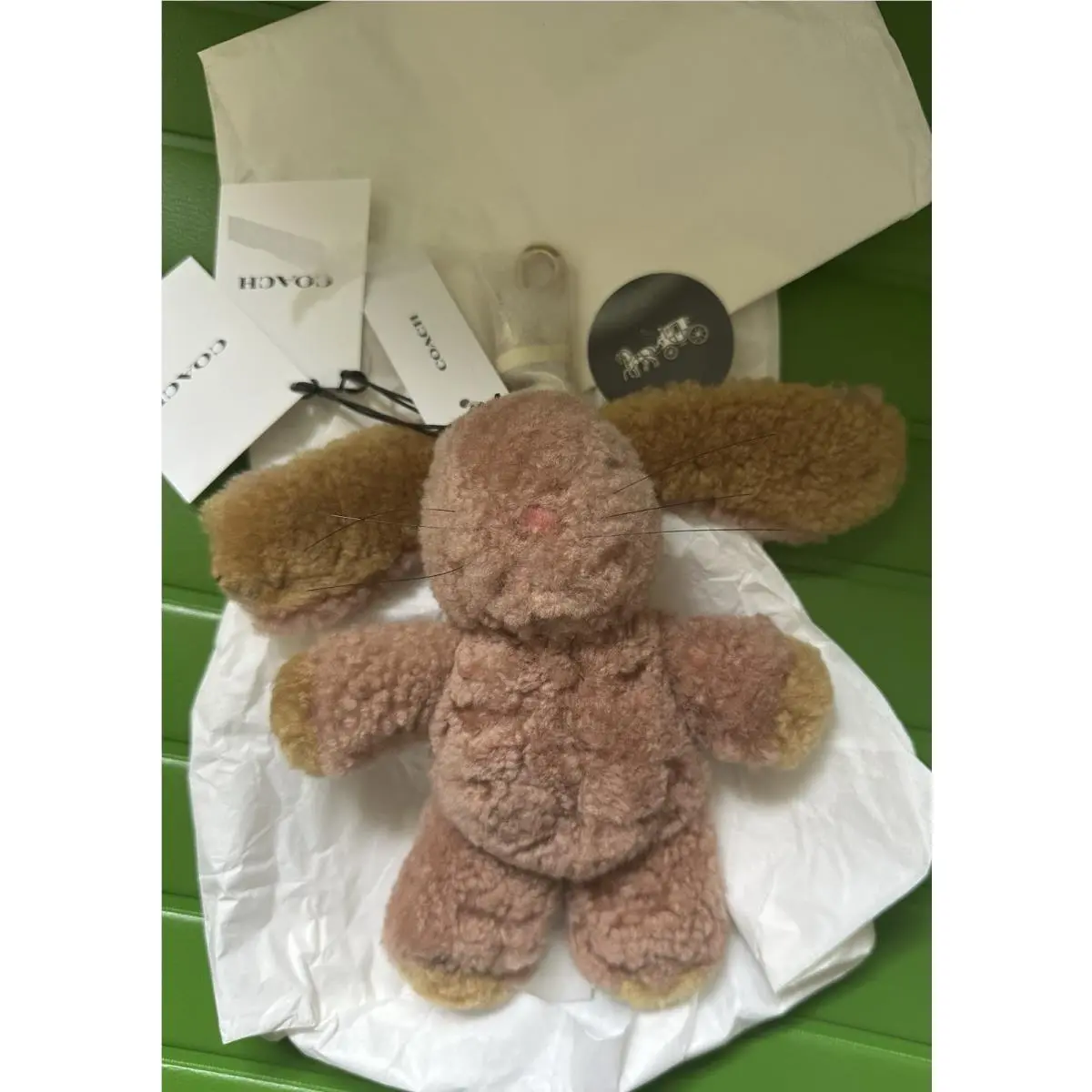 Coach Floppy Ears Bunny Shearling Bunny Bag Charm Fob
