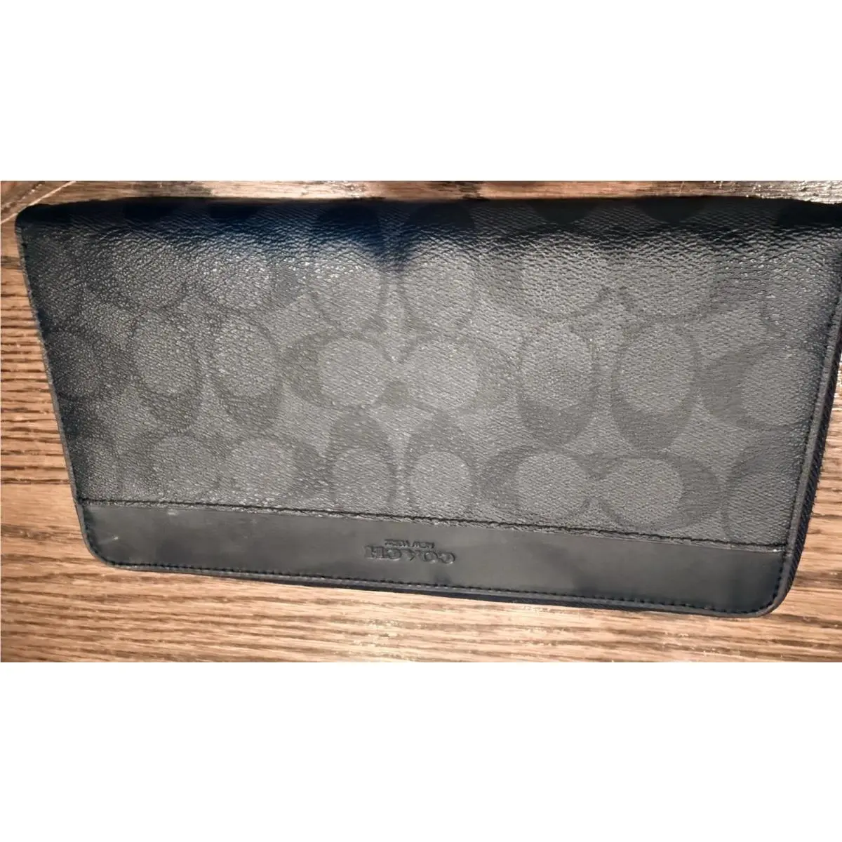 Coach Black Logo Zip Wallet Purse