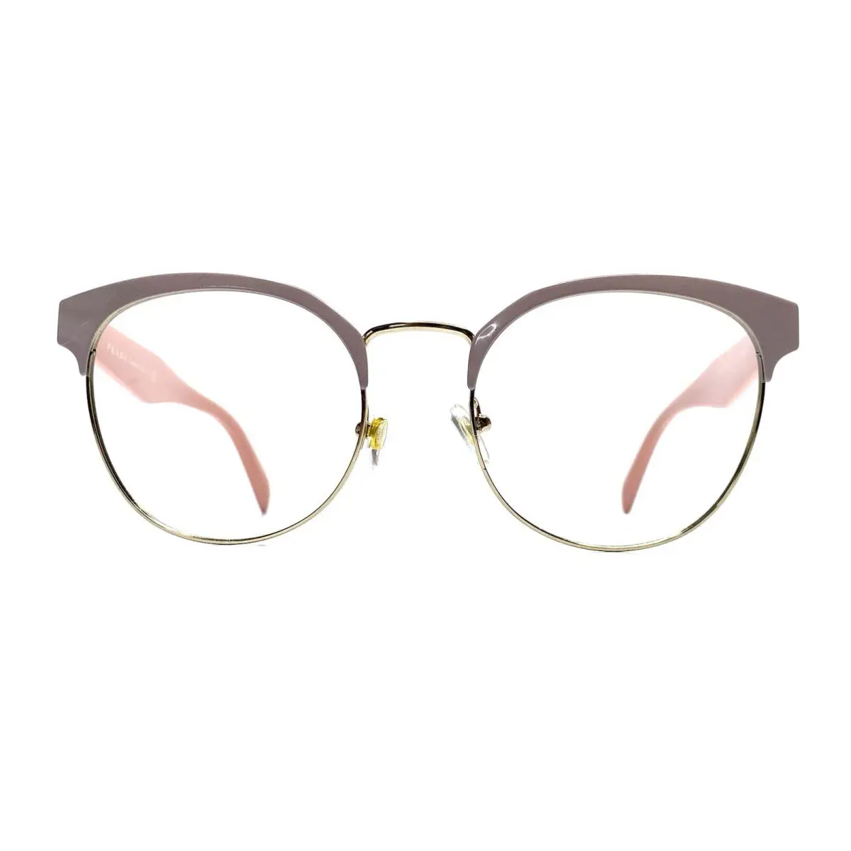 Prada Pink Lilac Gold Cat Eye Oval Retro Glasses Italy SPR61T 54 19 140 - Frame: Pink, Beige, Gold