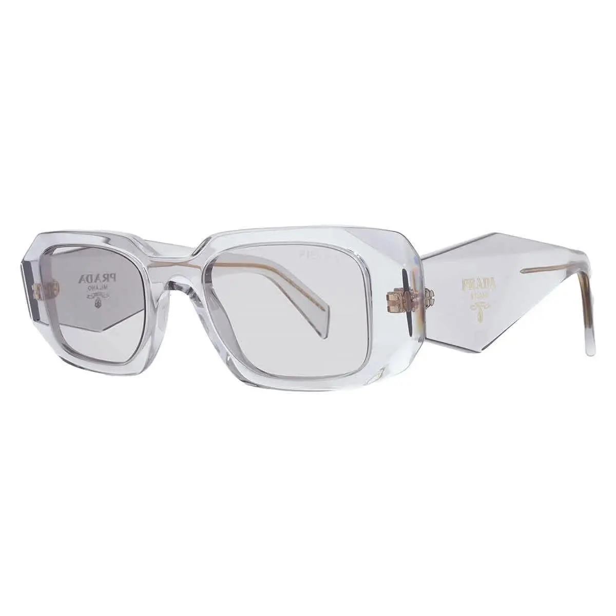 Prada Light Grey Rectangular Ladies Sunglasses PR 17WS 12R30B 49 PR 17WS 12R30B