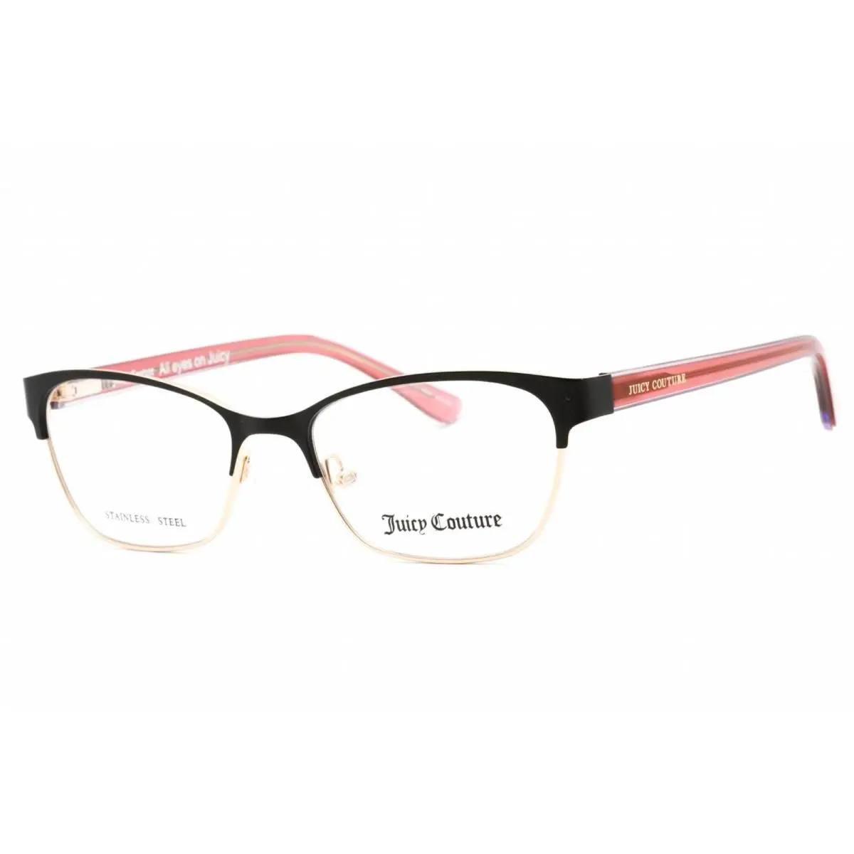 Women`s Eyeglasses Matte Black Metal Full Rim Frame JU 214 0003 00 by Juicy Couture