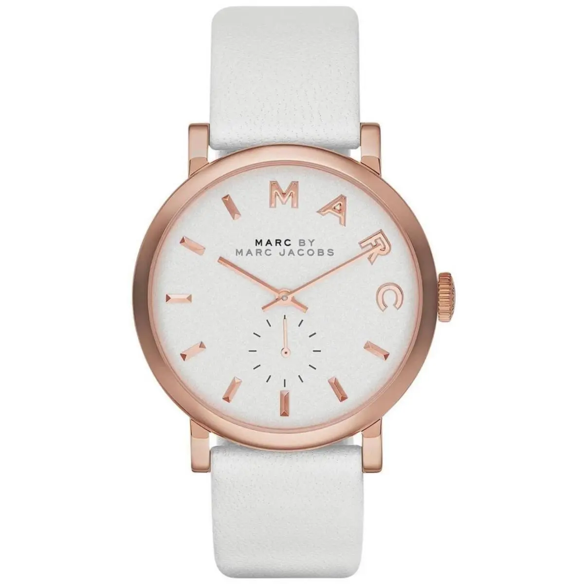 Marc By Marc Jacobs Women’s Baker White Dial Leather Band Watch – MBM1283