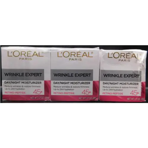 3 Pk Loreal Wrinkle Expert Day/night Moisturizer 45+ 1.7oz Ea Exp: 2/27+