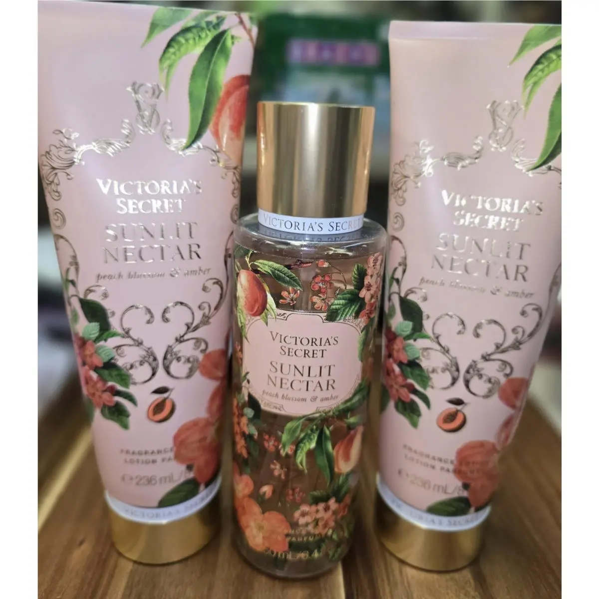 Victoria`s Secret Fragrance Mist Lotion Set Lot of 3 Sunlit Nectar Blossom
