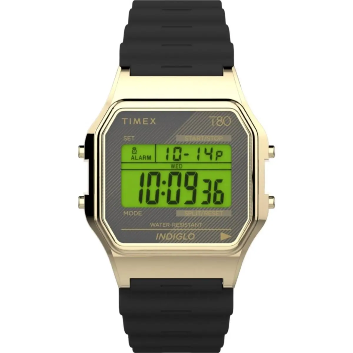 Timex Women`s Watch T80 Black Resin Strap Chronograph Digital Dial TW2V41000YB