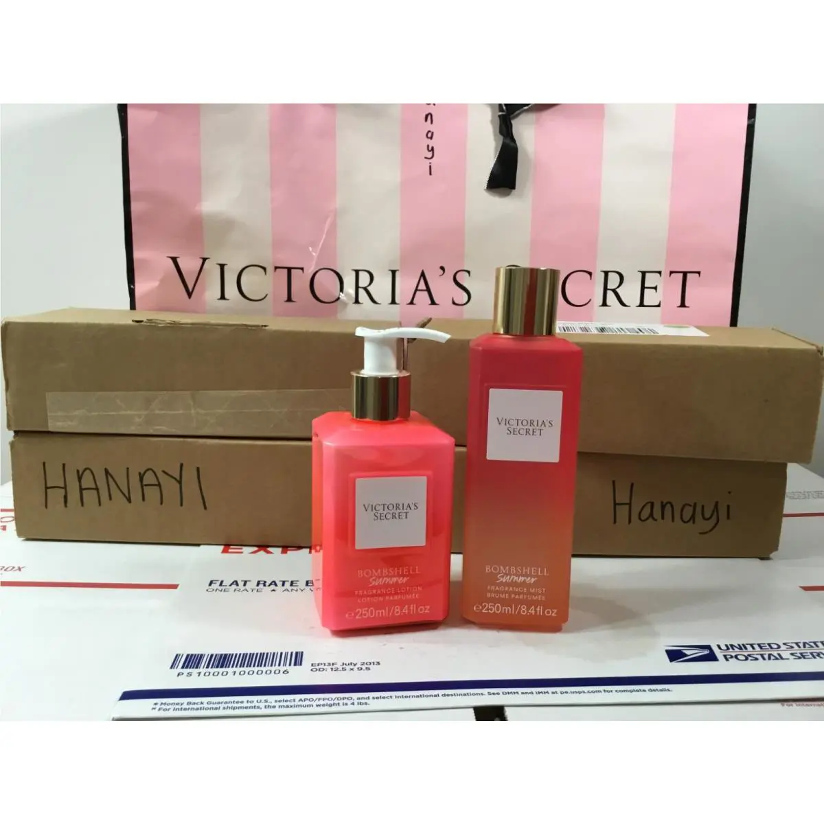 Victoria`s Secret Bombshell Summer Fragrance Mist Fragrance Lotion Set by Victoria's Secret