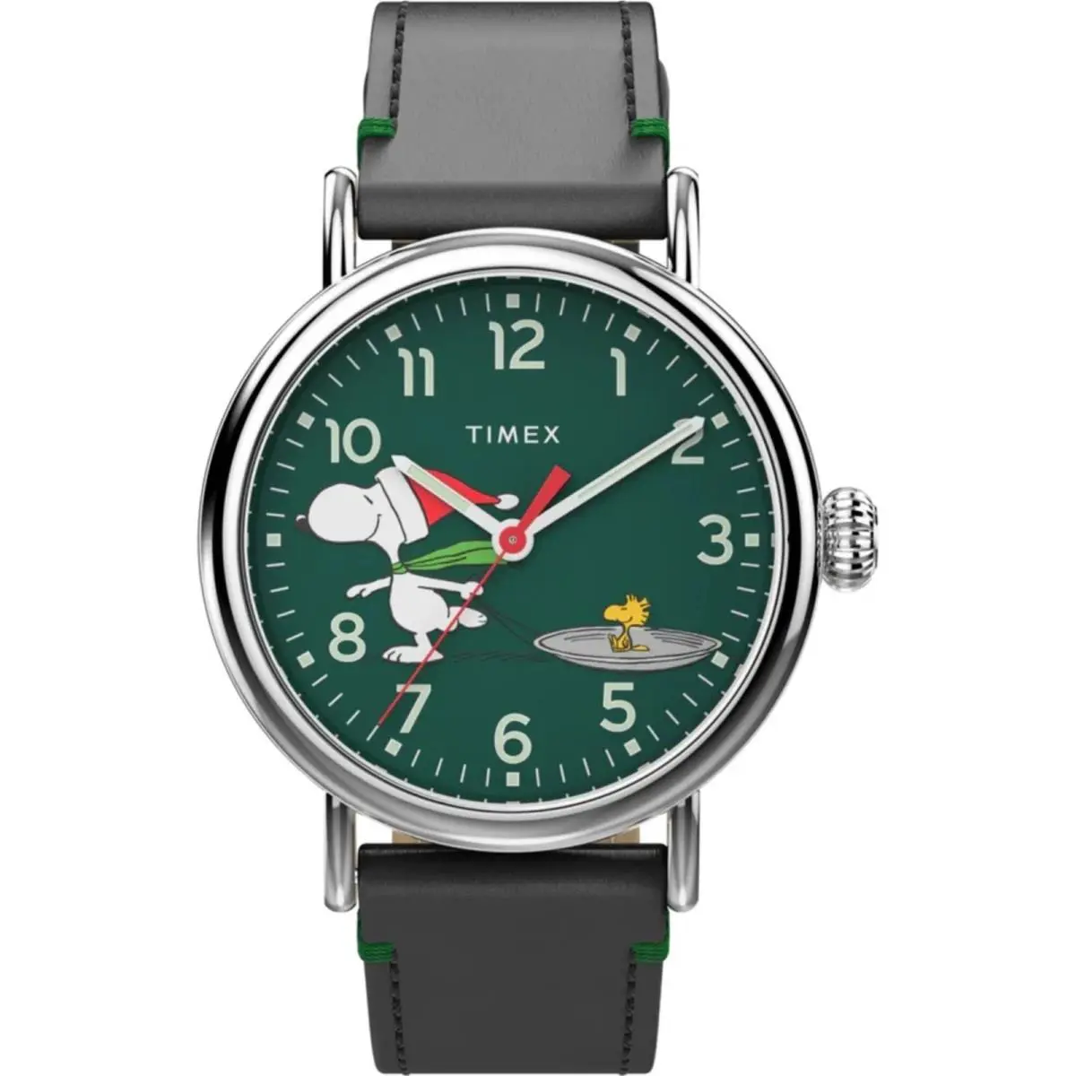 Timex Men`s Watch Peanuts Snoopy Ice Skating Green Dial TW2V60200 - Green