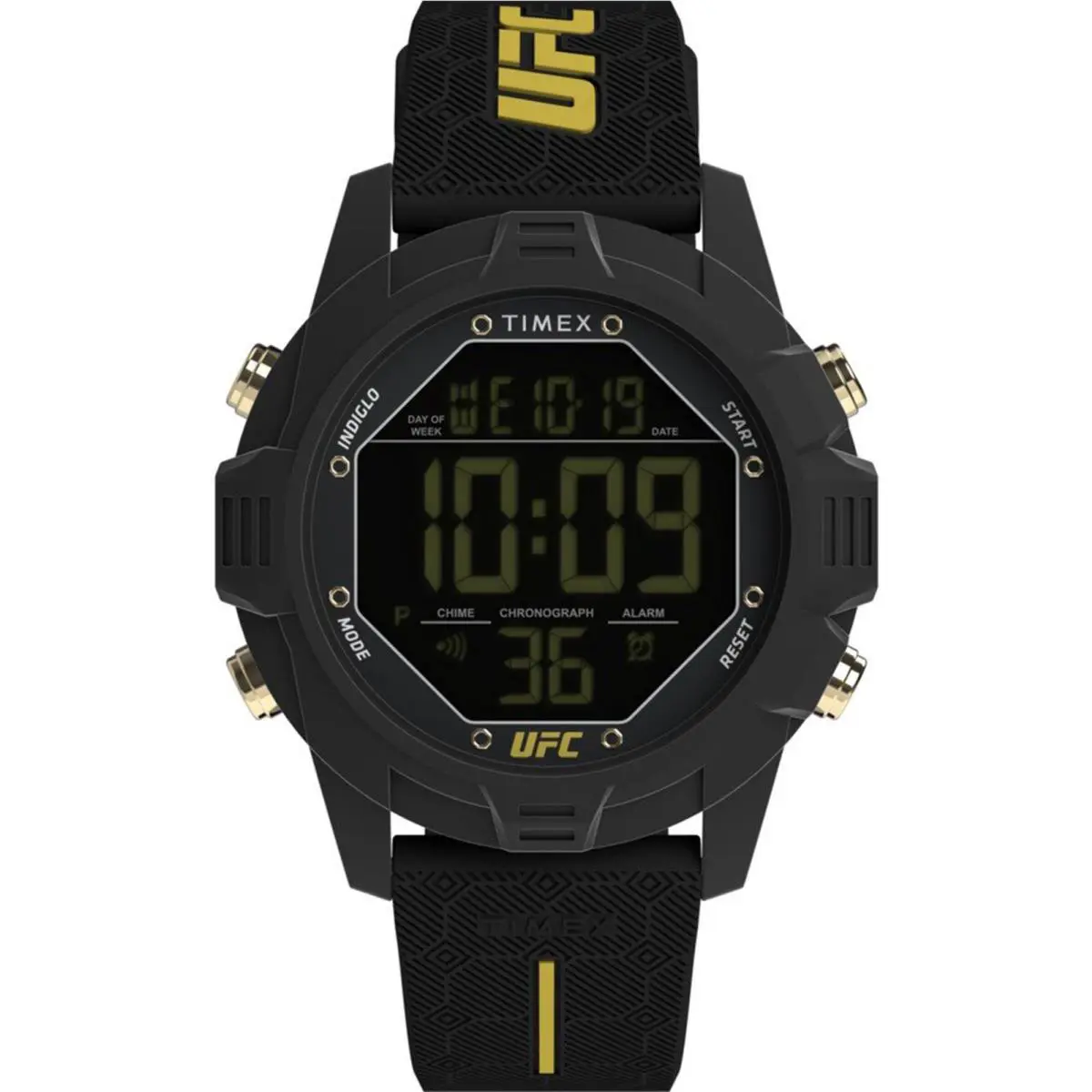 Timex TW2V97900 Men`s Ufc Brawler Digital Watch Blacksilicone Strap