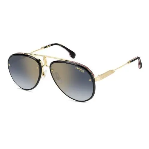 Carrera Glory Y111V Gold Red G/1V Blue Shaded Gold Mirror Soft Square Sunglasses - Frame: Gold, Lens: 1V Blue Shaded Gold Mirror