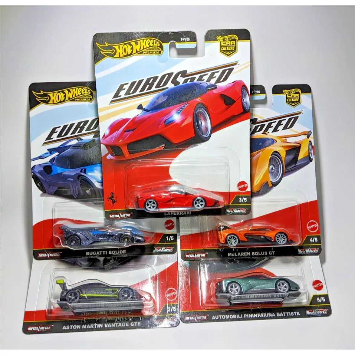 Hot Wheels 1:64 Premium Car Culture 2025 Euro Speed Series Set W/laferrari