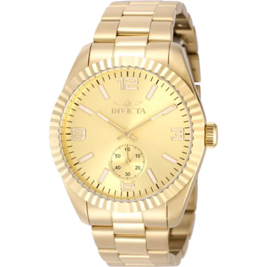 Invicta Specialty Quartz Gold Dial Men`s Watch 49391 - Dial: Gold-tone, Band: Gold-tone, Bezel: Gold-tone