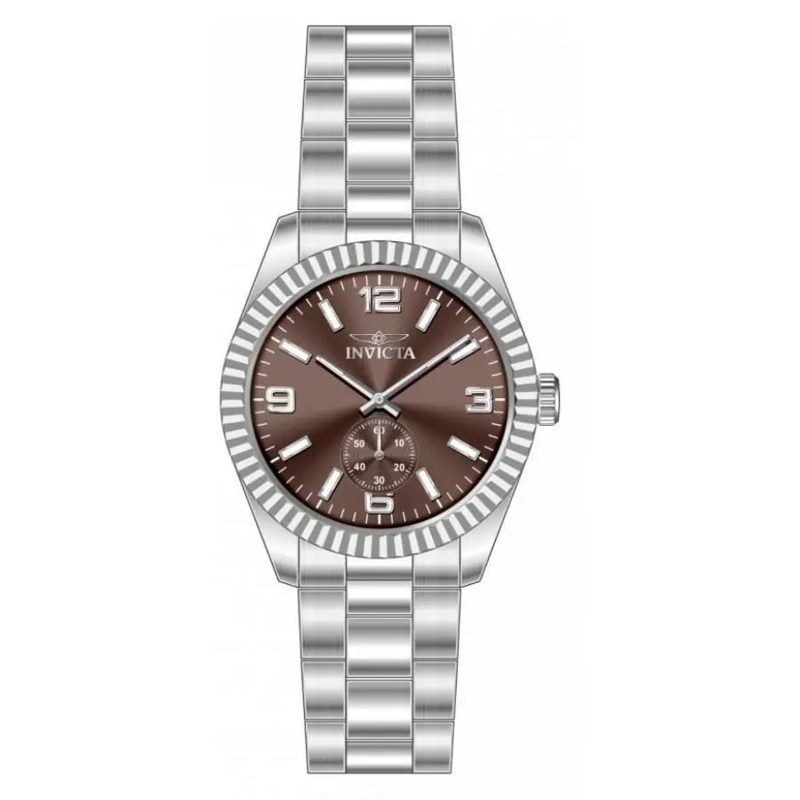 Invicta Specialty Quartz Brown Dial Men`s Watch 49383 - Dial: Brown, Band: Silver-tone, Bezel: Silver-tone