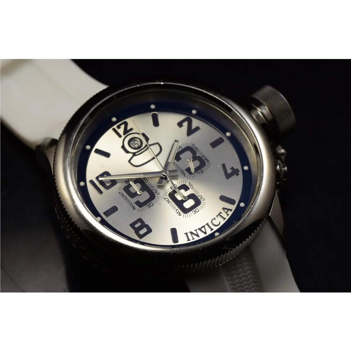 Invicta Men`s Pro Diver 52mm Chronograph Quartz SS Silicone Strap White Watch