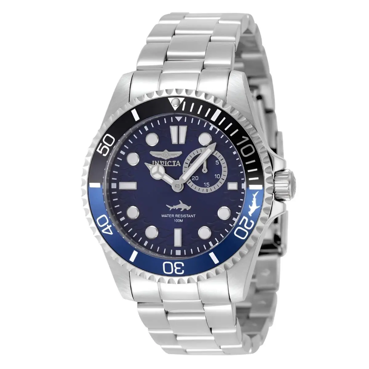 Invicta Men`s Watch Pro Diver Quartz Blue Dial Stainless Steel Bracelet 49278