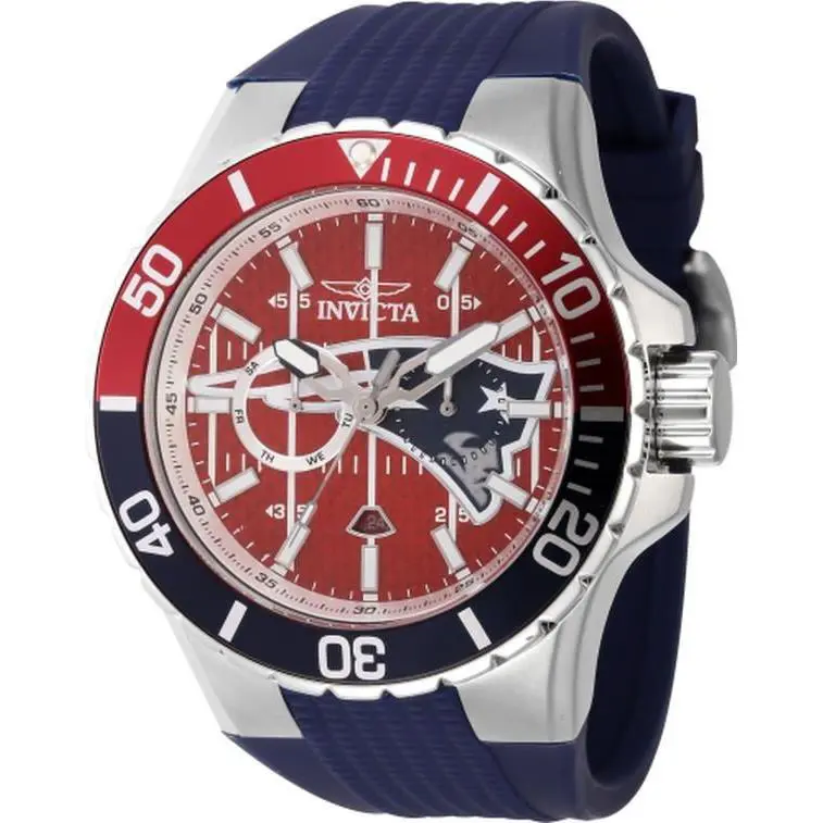 Invicta 45406 Nfl England Patriots Quartz Multifunction Red Dial Men Watch