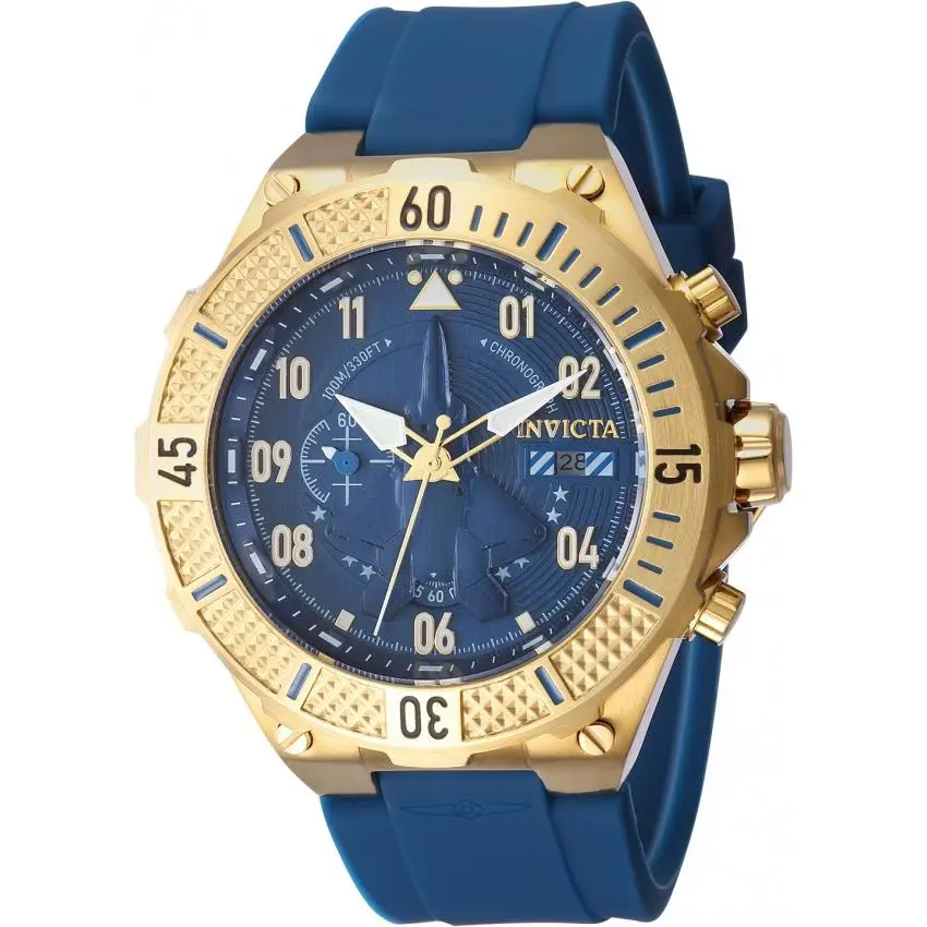 Invicta Aviator Chronograph Quartz Blue Dial Men`s Watch 39890