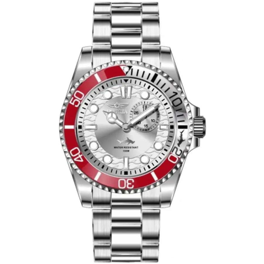 Invicta Pro Diver Quartz Silver Dial Men`s Watch 49275 - Dial: Silver-tone, Band: Silver-tone, Bezel: Silver-tone