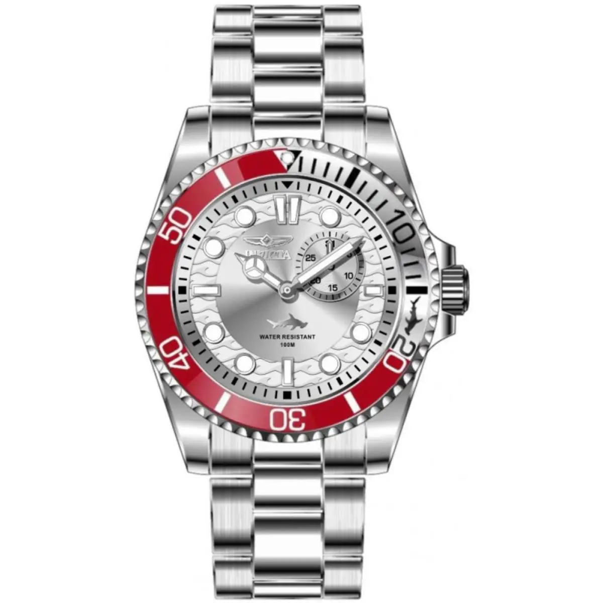Invicta Pro Diver Quartz Silver Dial Men`s Watch 49275 - Dial: Silver-tone, Band: Silver-tone, Bezel: Silver-tone