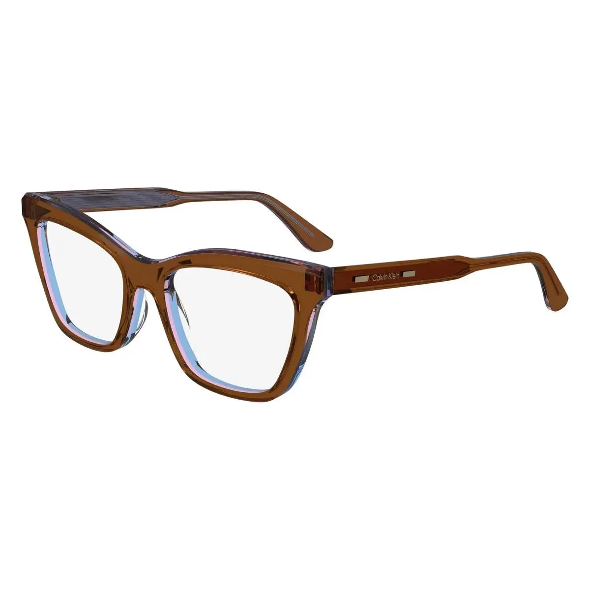 Calvin Klein CK-24517 227 Crystal Brown on Light Blue Eyeglasses 52/17/145