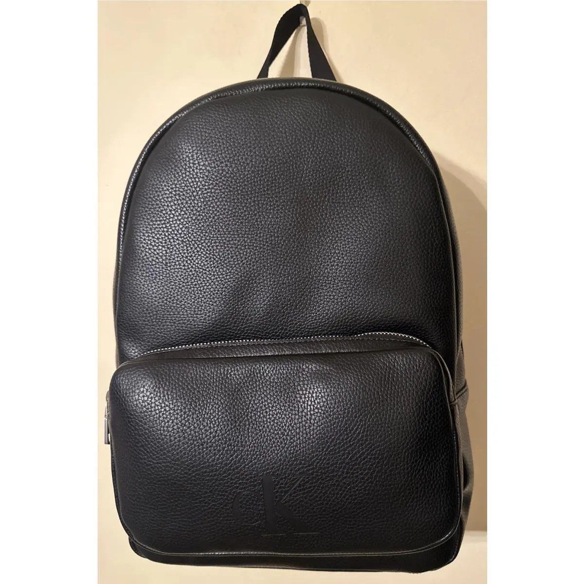 Calvin Klein Black Leather Backpack For Womens and Mens. Unisex