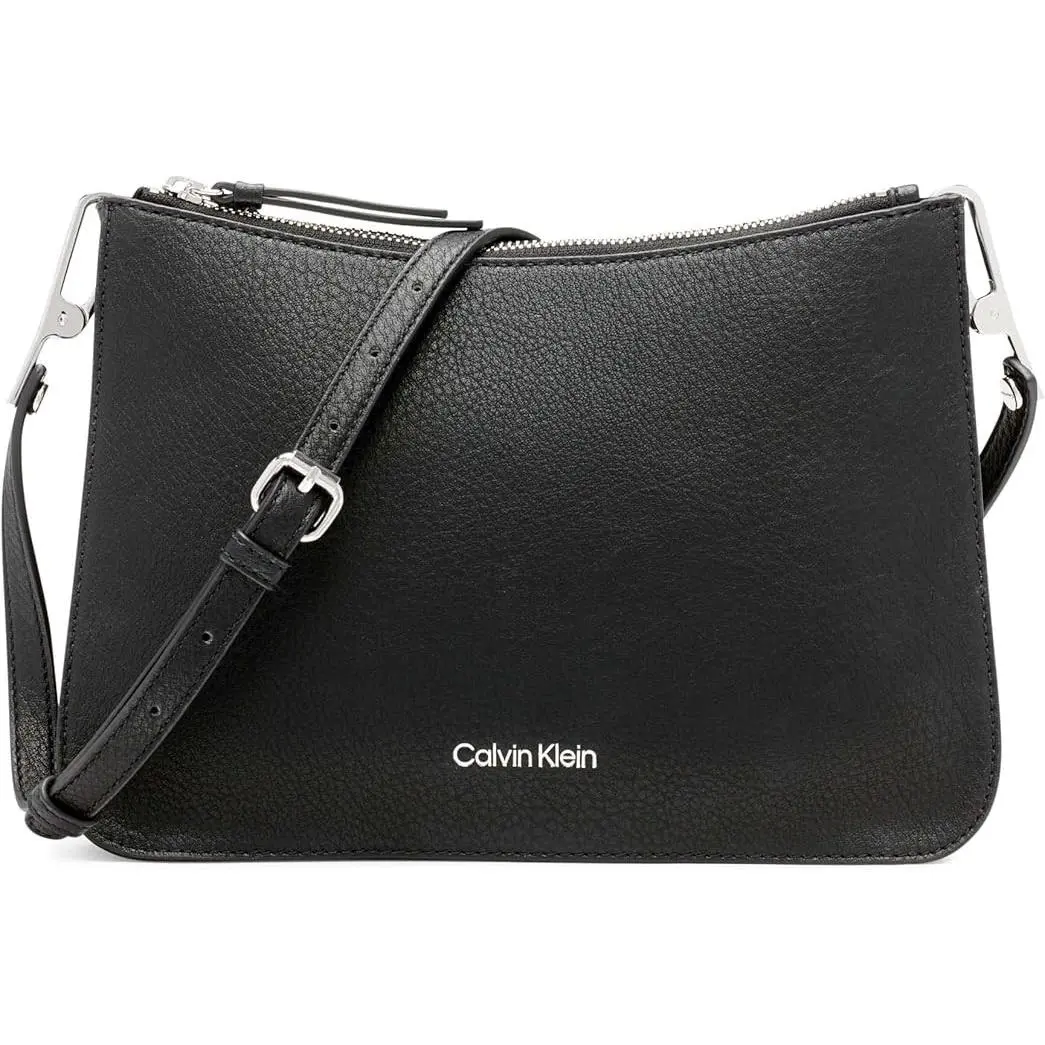Calvin Klein Sonoma Bubble Lamb Novelty Messenger Crossbody Black/silver