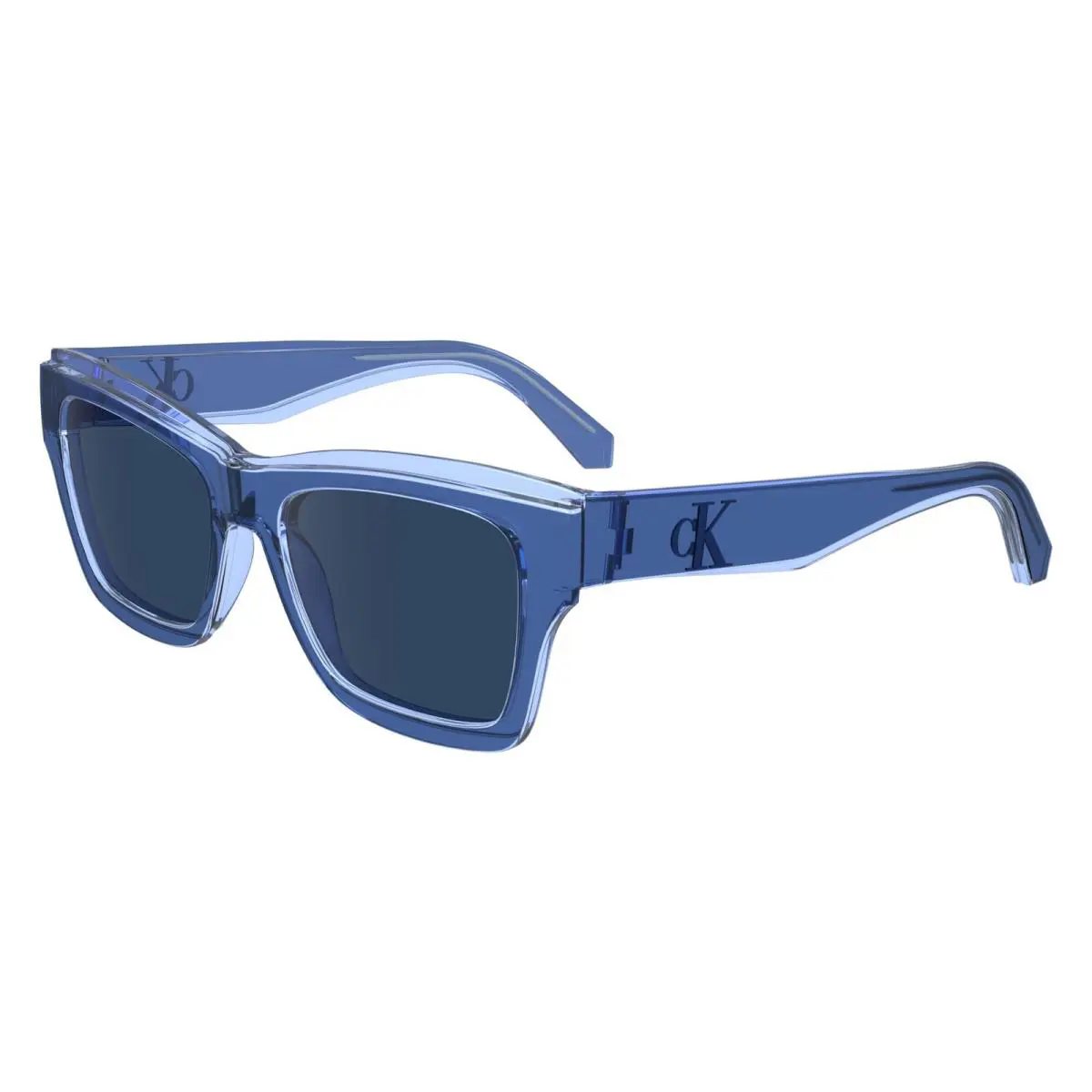 Calvin Klein Jeans CKJ-24609S 400 Crystal Blue Sunglasses with Blue Lenses - Blue, Frame: Blue, Lens: Blue