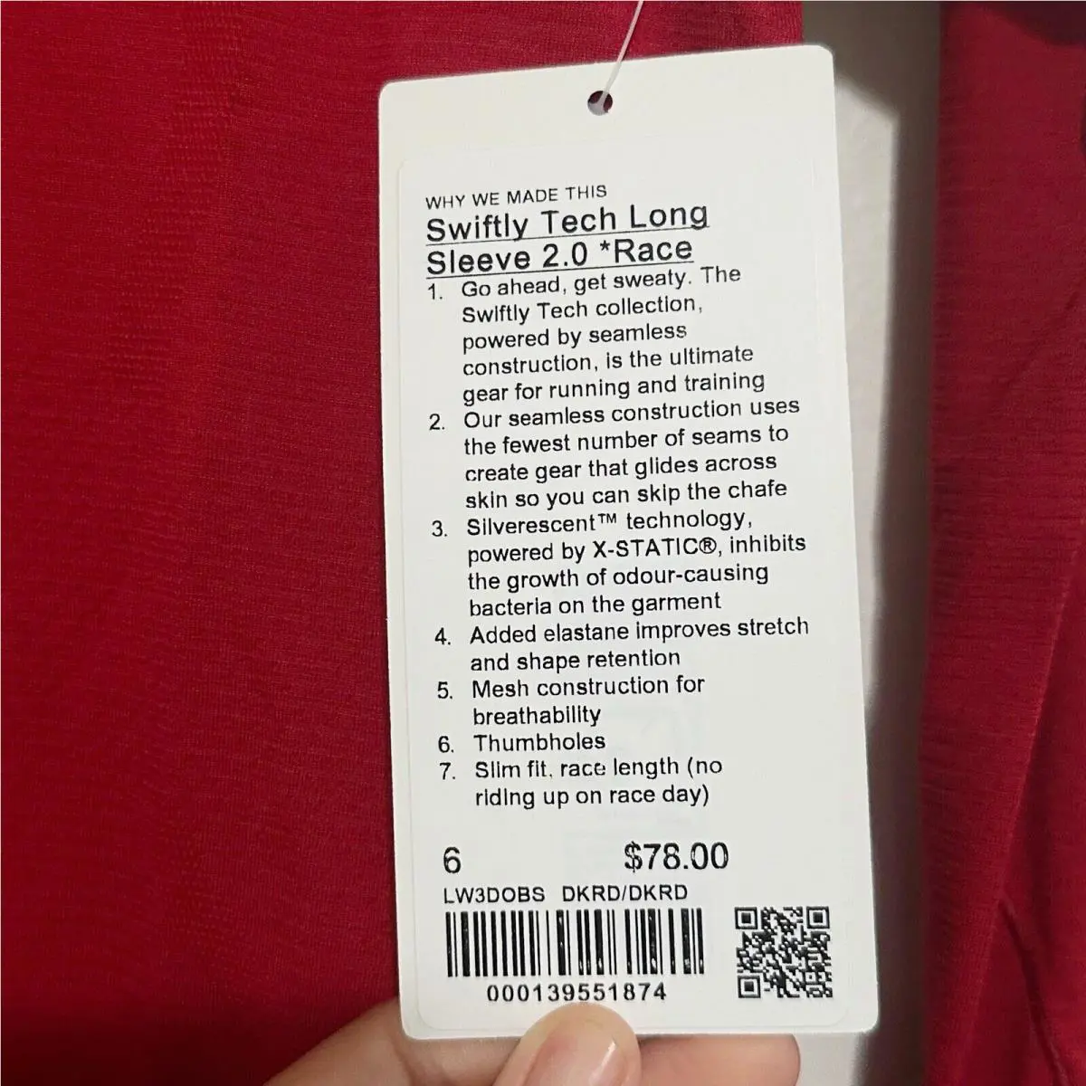 Lululemon clothing - Lululemon Swiftly - Swiftly - Red 5