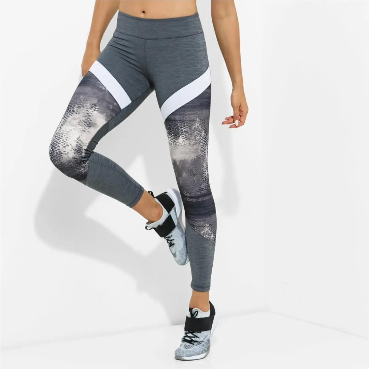 Womens Adidas Wow Drop 4 Grey Full Length Leggings